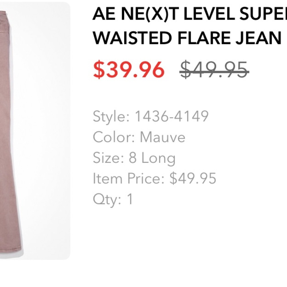 AE Next Level Super High-Waisted Flare Jeans - Mauve